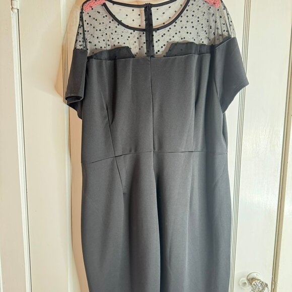 LBD cocktail sheer shoulder dress sz 4x - Picture 3 of 6